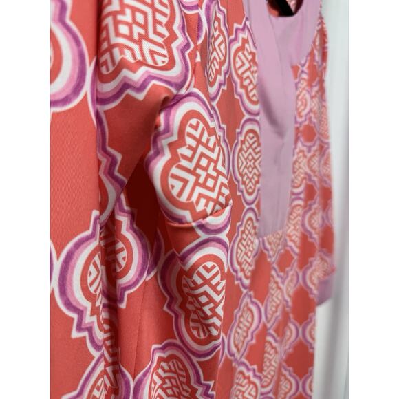 CABANA LIFE Women Coral Geo UPF 50 Tunic Dress Cover up size Medium Good Cond - Picture 3 of 7
